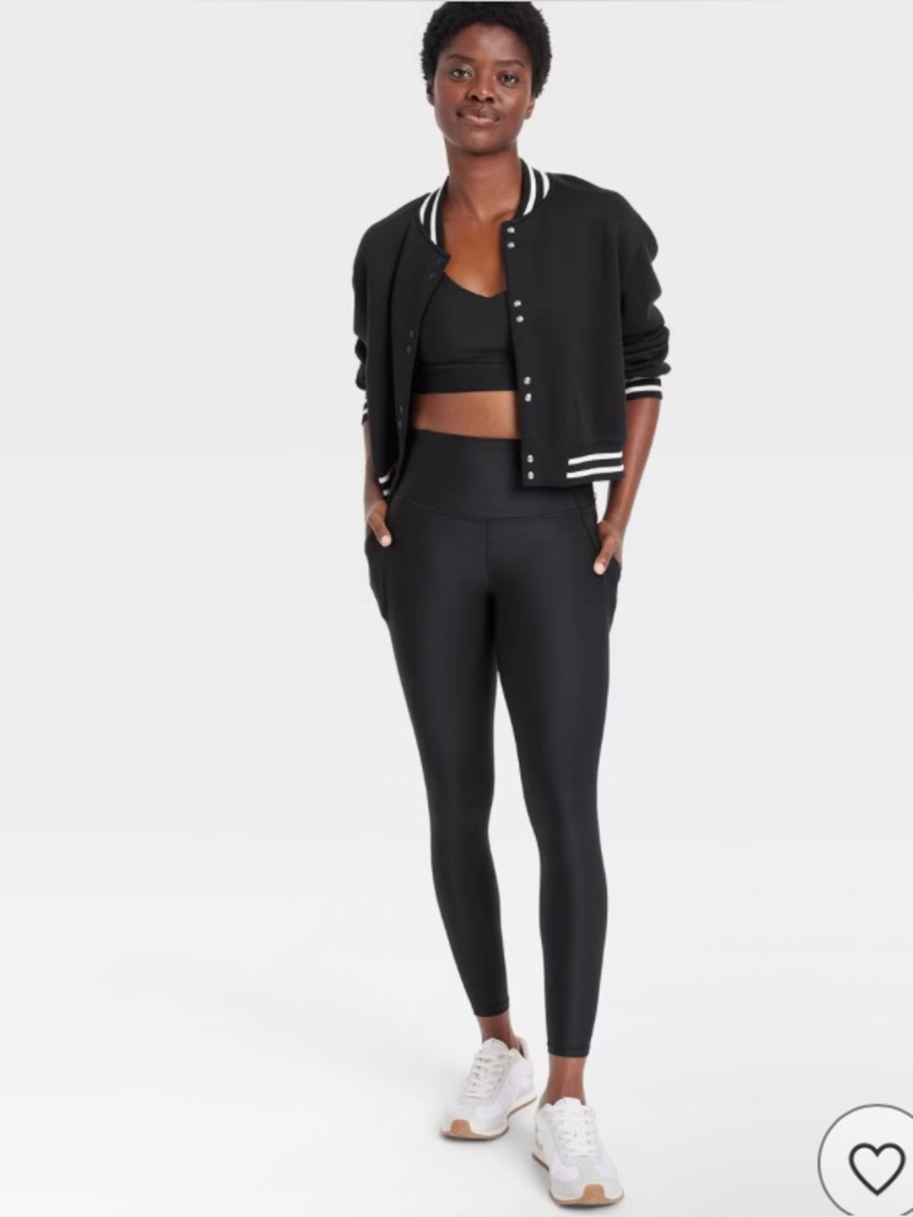 Women's Effortless Support High-Rise Pocketed 7/8 Leggings - All In Motion Black